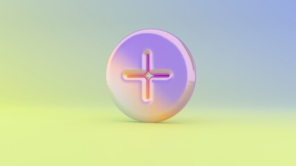 Obraz premium 3d rendering colorful vibrant symbol of plus on colored background