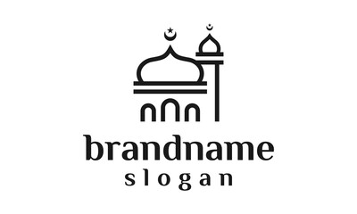 Modern mosque logo design vector
