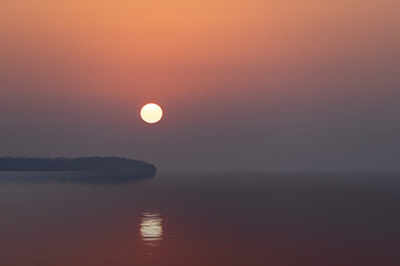 Seascape with a beautiful dramatic sunset