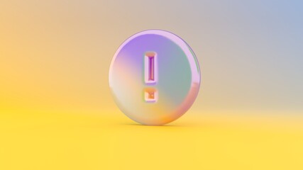 3d rendering colorful vibrant symbol of round  on colored background