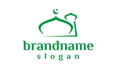 Modern mosque logo design vector