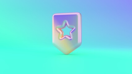 3d rendering colorful vibrant symbol of shapes  on colored background