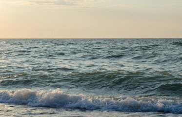 Naklejka na ściany i meble Waves on the beach. Curonian spit, Kaliningrad region, Russia