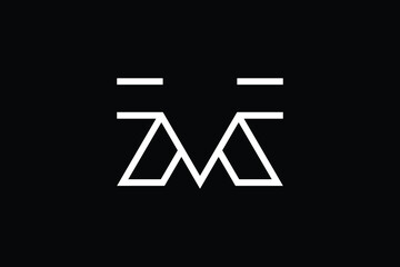 Minimal Innovative Initial MT logo and TM logo. Letter MT TM creative elegant Monogram. Premium Business logo icon. White color on black background