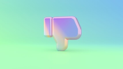 3d rendering colorful vibrant symbol of social dislike on colored background
