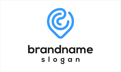 Modern pin map logo design vector