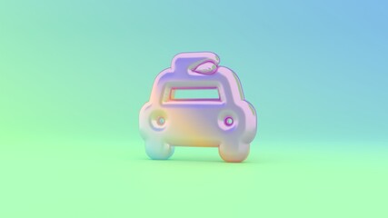 3d rendering colorful vibrant symbol of taxi on colored background