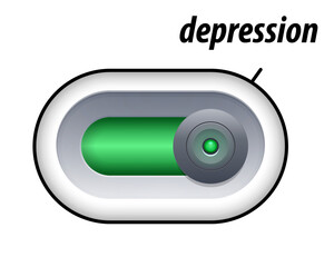 Depression concept, Press the slide button for Depression mood