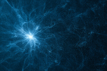 Blue glowing flames, fantasy wave pattern, 3d rendering.