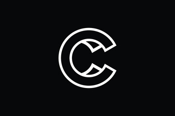 Minimal Innovative Initial C logo and CC logo. Letter C CC creative elegant Monogram. Premium Business logo icon. White color on black background.