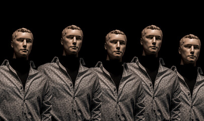 mannequins in a shirt isolated on a dark background