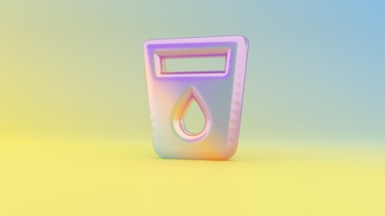 3d rendering colorful vibrant symbol of water on colored background