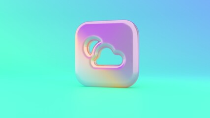 3d rendering colorful vibrant symbol of weather on colored background