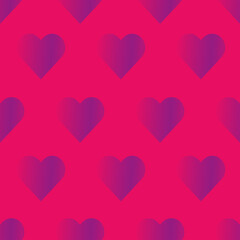 Vector seamless pattern with hearts. Bright colors.