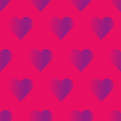 Vector seamless pattern with hearts. Bright colors.