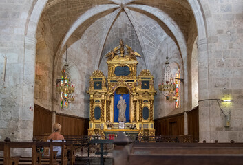 Fototapeta na wymiar Interior of Notre Dame de Beauvoir chapel. Moustiers Sainte-Marie, Provence, France