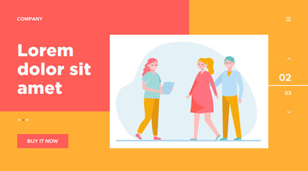 Nurse consulting pregnant woman. Mother, baby, clinic flat vector illustration. Healthcare and pregnancy concept for banner, website design or landing web page
