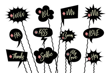 Wedding laser cut black vector photo booth