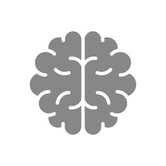 Human brain gray icon. Healthy organ symbol