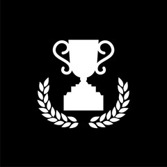 Winner trophy cup icon isolated on dark background