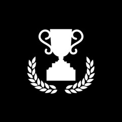 Winner trophy cup icon isolated on dark background