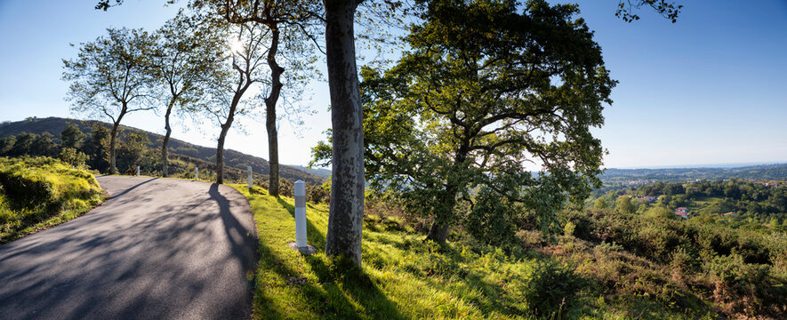 Countryside road in Pays Basque, France