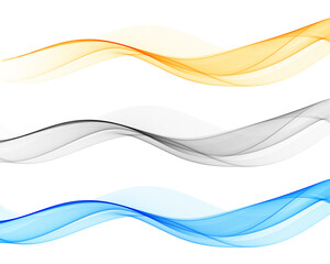 Smooth wave flow. Color wave. Set of abstract design elements Abstract wave