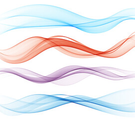 Smooth wave flow. Color wave. Set of abstract design elements Abstract wave