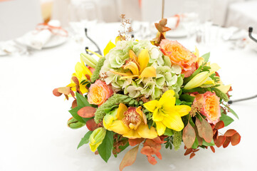 Wedding floral decoration. Bouquet of flowers