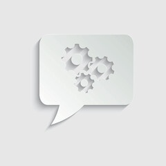 paper setting  Gear chat icon vector