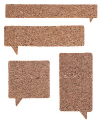 Top view of speech bubbles cork isolated on white