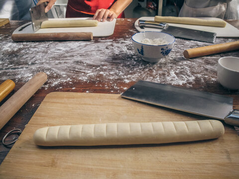 The making of Jiaozi in China