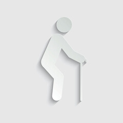 paper old man icon old person sign	
