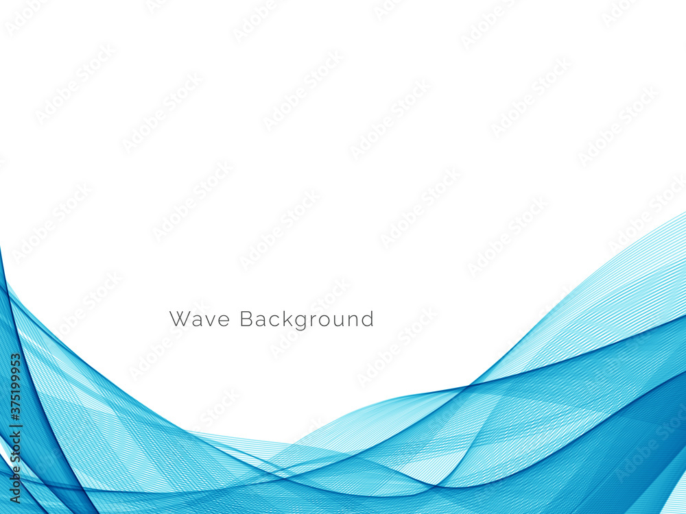 Wall mural modern blue wave design background