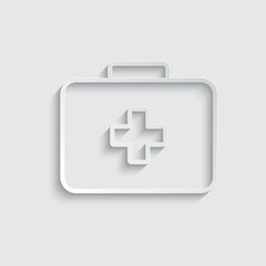 paper ambulanse icon medicine case  sign vector 