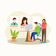 Online job interview, appointment new employee