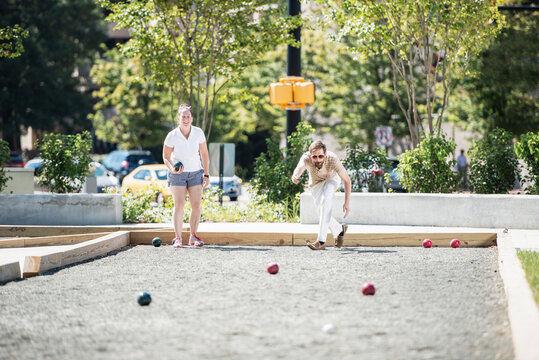 Friends Playing Bocce Ball