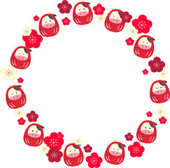 ウシだるま梅丸フレーム