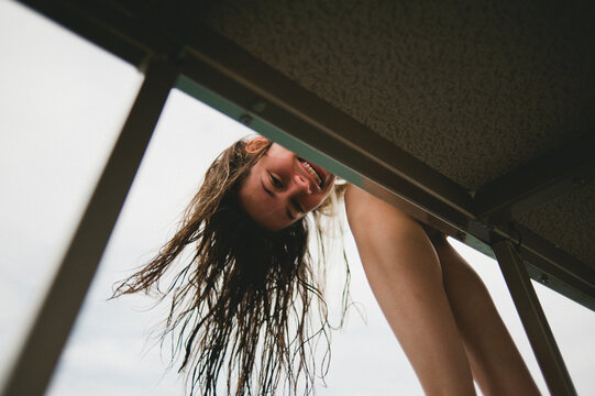 Teen girl haning out on boat