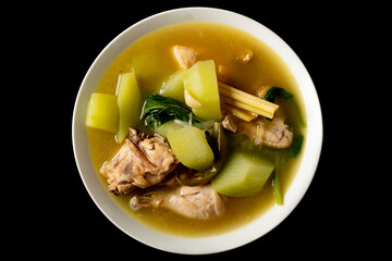 Chicken Tinola with Spinach and Chayote