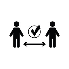 Social distancing icon. Keep the  distance.  stop covid 19,  coronavirus 