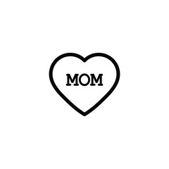 i love mom icon vector heart love sign