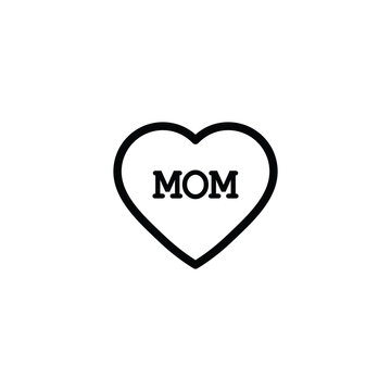 i love mom icon vector heart love sign