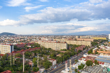 Vista aérea del Conjunto Habitacional Nonoalco Tlatelolco del Arq. Mario Pani al norte de la Ciudad de México