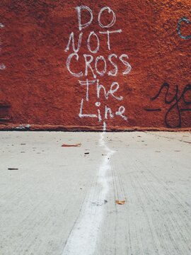 Do Not Cross The Line Graffiti Street Photography