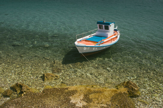 Small White Fishing Boat