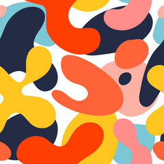 Hand drawn various shapes. Abstract contemporary modern trendy vector illustration. Stamp texture. Abstract geometric colorful shapes. Vector