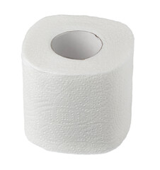 Roll of toilet paper or tissue isolated on white background with clipping path and full depth of field.