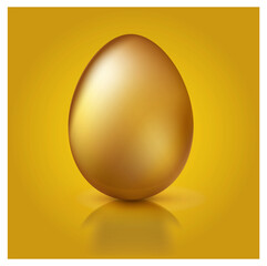 3d golden easter egg on white background 3d egg vector image