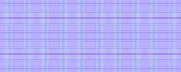 Blue Check Plaid. Watercolor Stripe Pattern. 
